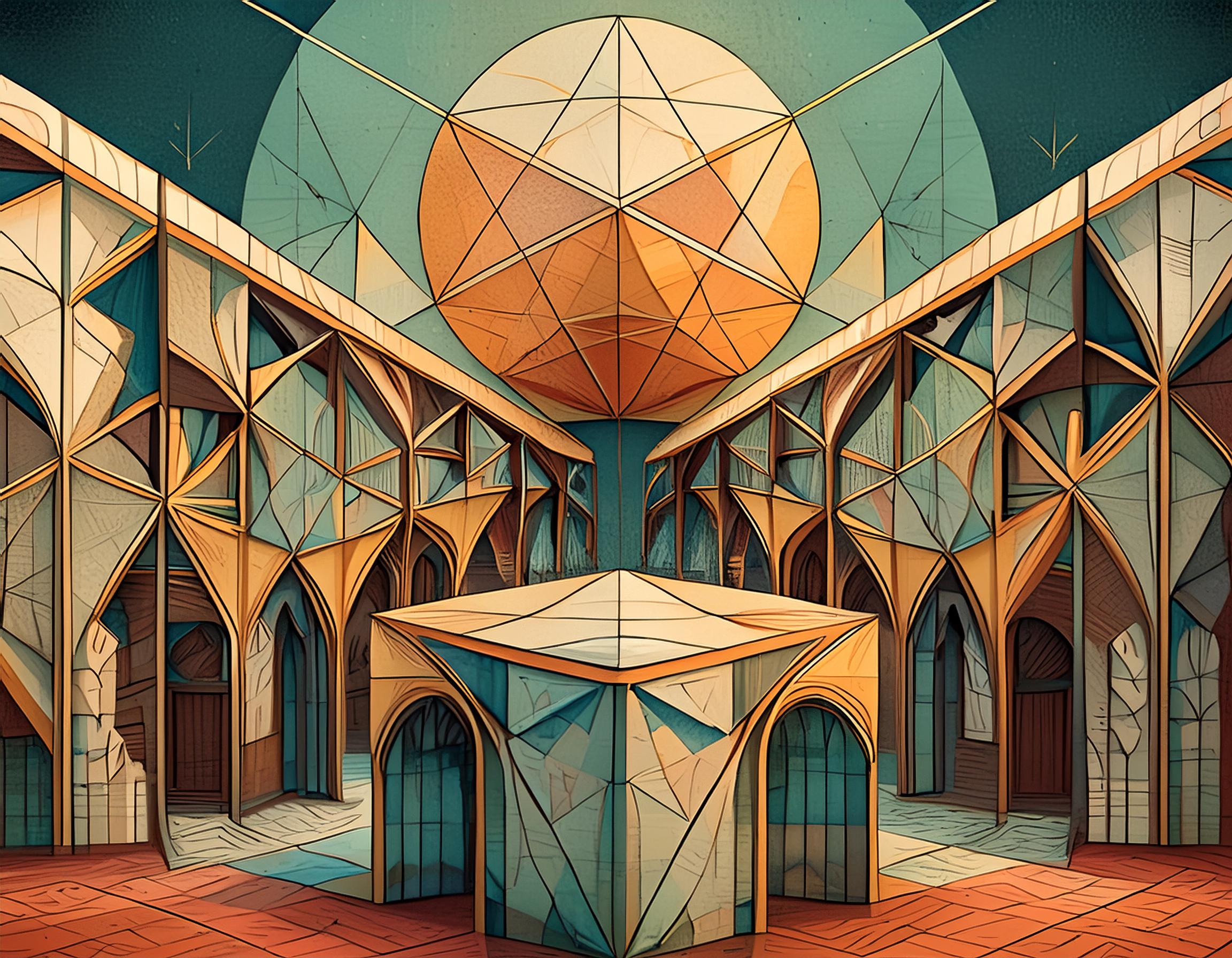 Et bilde generert med Adobe Firefly som viser symmetri.